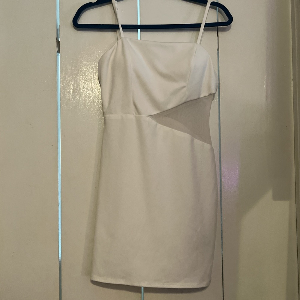Trixxi White Mini Dress with Spaghetti Straps